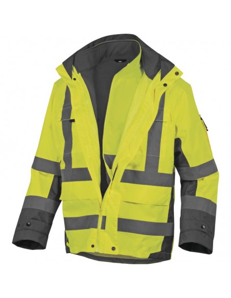 Αδιάβροχο παρκά softshell φωσφοριζέ με ανακλαστικές ταινίες Delta Plus TARMAC