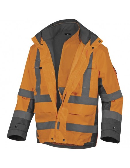 Αδιάβροχο παρκά softshell φωσφοριζέ με ανακλαστικές ταινίες Delta Plus TARMAC