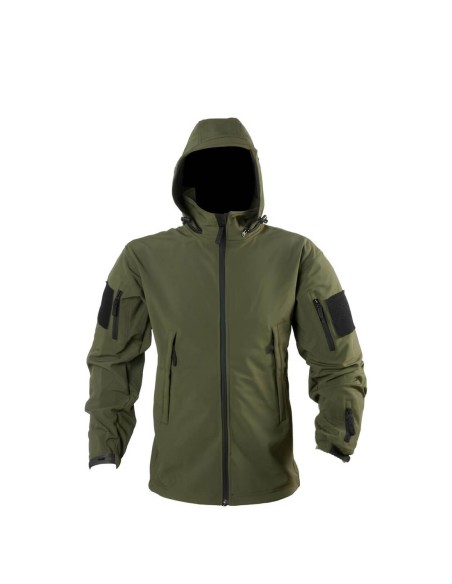 Αδιάβροχο τζάκετ softshell με κουκούλα λαδί ARMYMANIA 61469