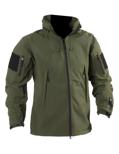 Αδιάβροχο τζάκετ softshell με κουκούλα λαδί ARMYMANIA 61469